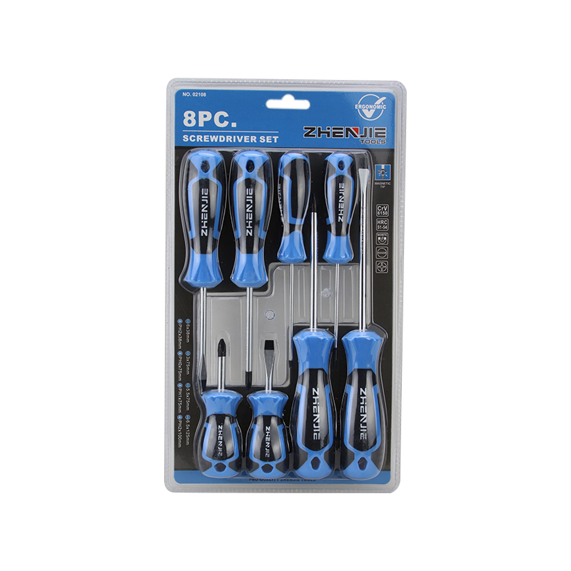 Set de 8 bucăți cu mâner cu design ergonomic și șurubelnițe Phillips