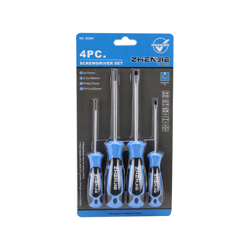 Set de 4 bucăți de șurubelniță cu mâner cu design ergonomic