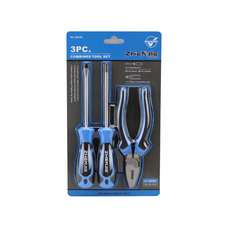 Set de 3 bucăți de clești șurubelnițe CRV cu crestate și Phillips