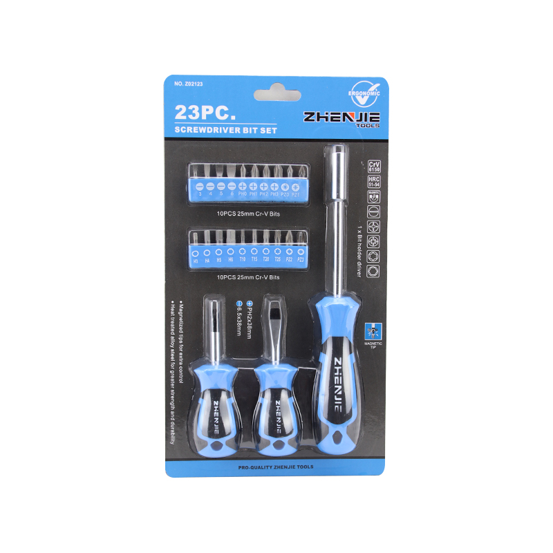 Suport magnetic 23 buc șurubelnițe CRV și set de biți