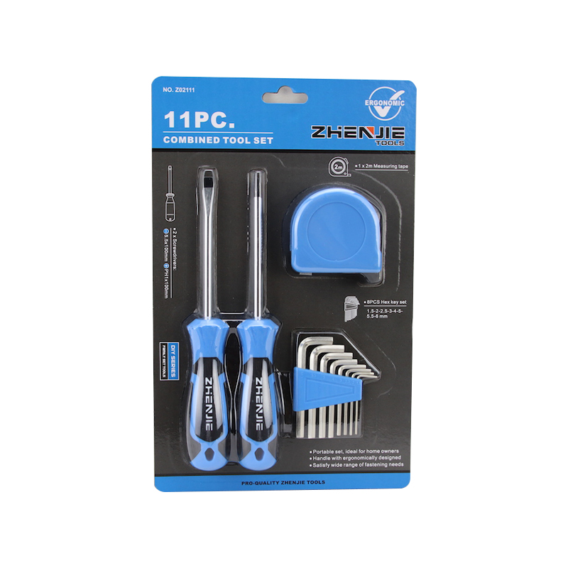 Set de bandă de măsurare cu chei hexagonale de șurubelniță CRV cu crestătură și Phillips, 11 buc