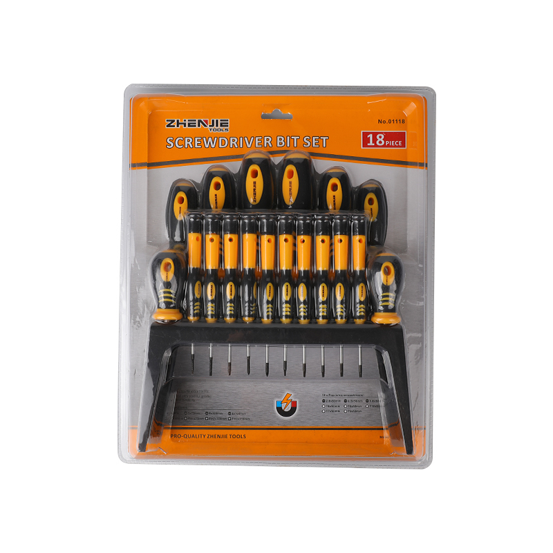 Set de șurubelnițe Phillips și Torx cu 18 buc. Raft din plastic și ambalaj dublu blister