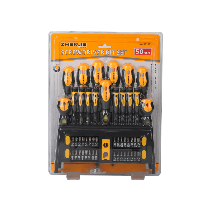 Set de 50 bucăți de șurubelnițe pentru raft din plastic și ambalare blister dublu
