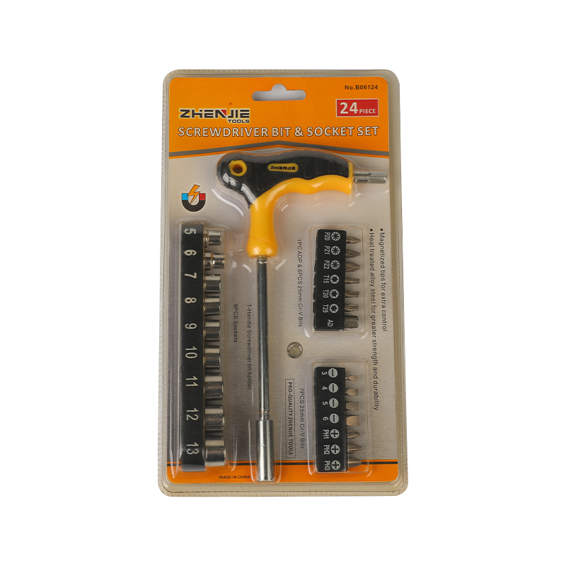 Set de 24 bucăți Phillips Torx Pozidriv CRV cu mâner în T