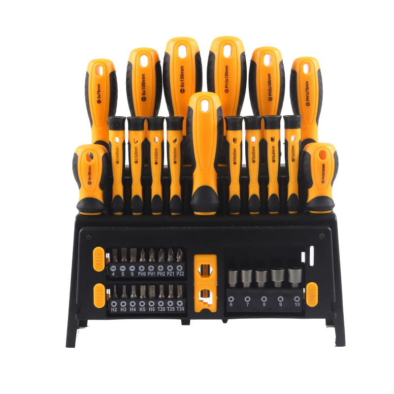 39 buc. Raft din plastic și ambalaj cu blister dublu set de șurubelnițe și piuliță