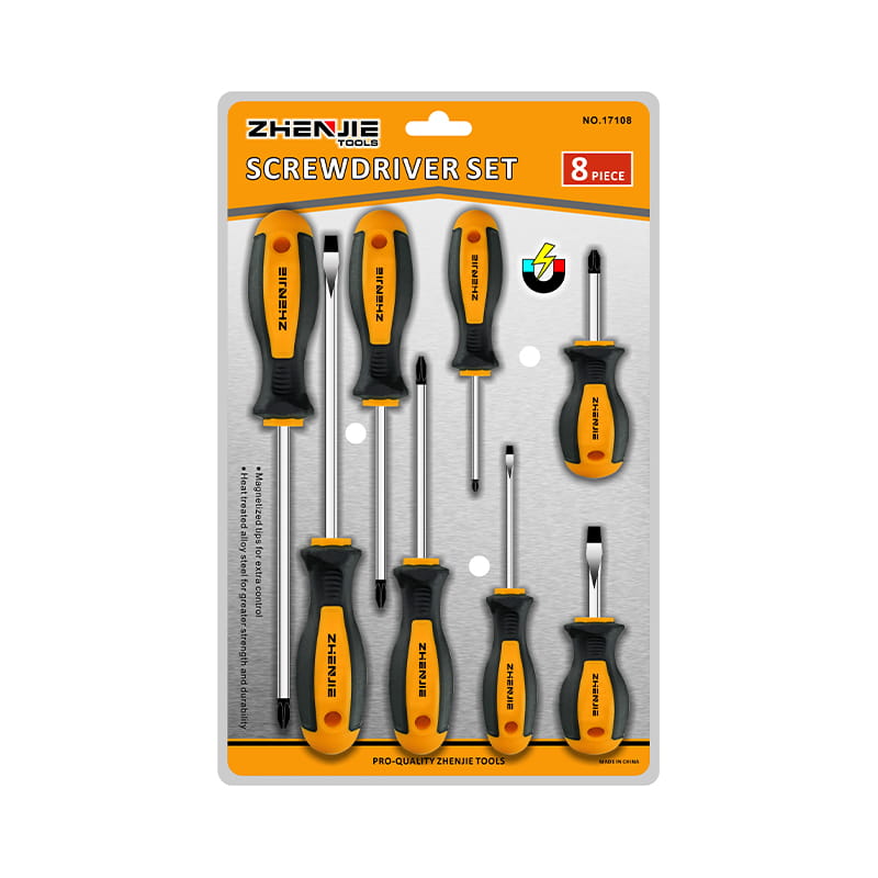 8 buc. Ambalaj dublu blister Set de șurubelnițe CRV cu fante și Phillips