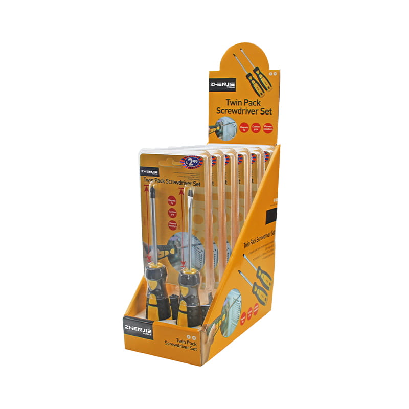 Set de șurubelnițe CRV 2 buc. Blister dublu și cutie de afișare