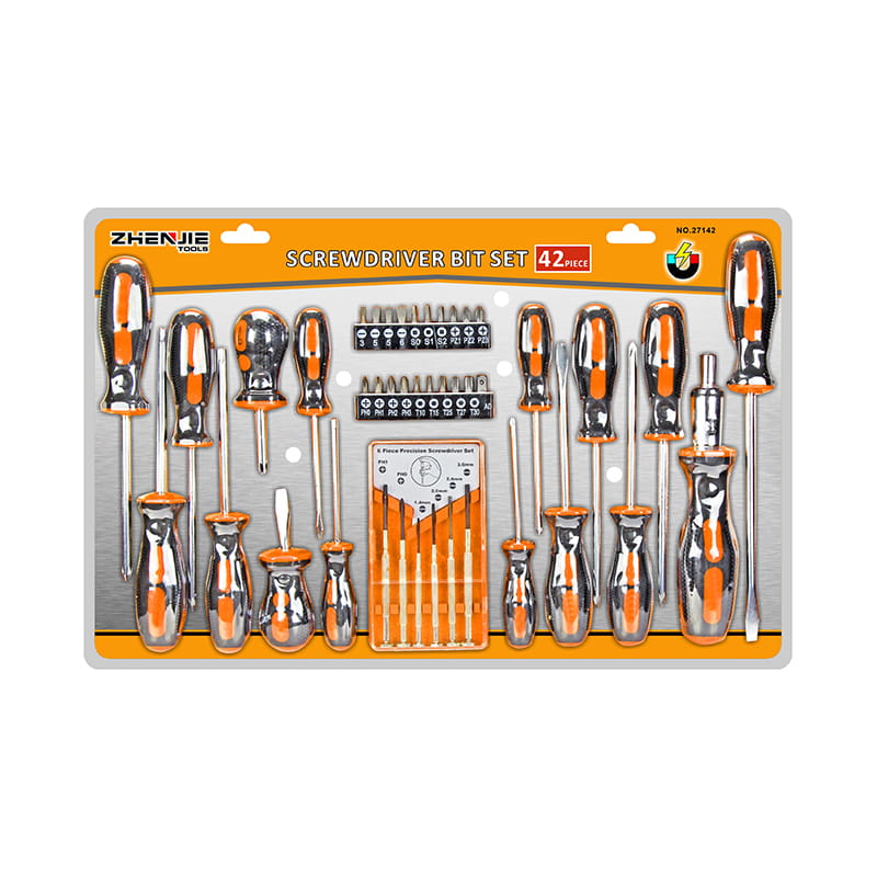 Set de șurubelnițe cu mâner moale, 42 buc 