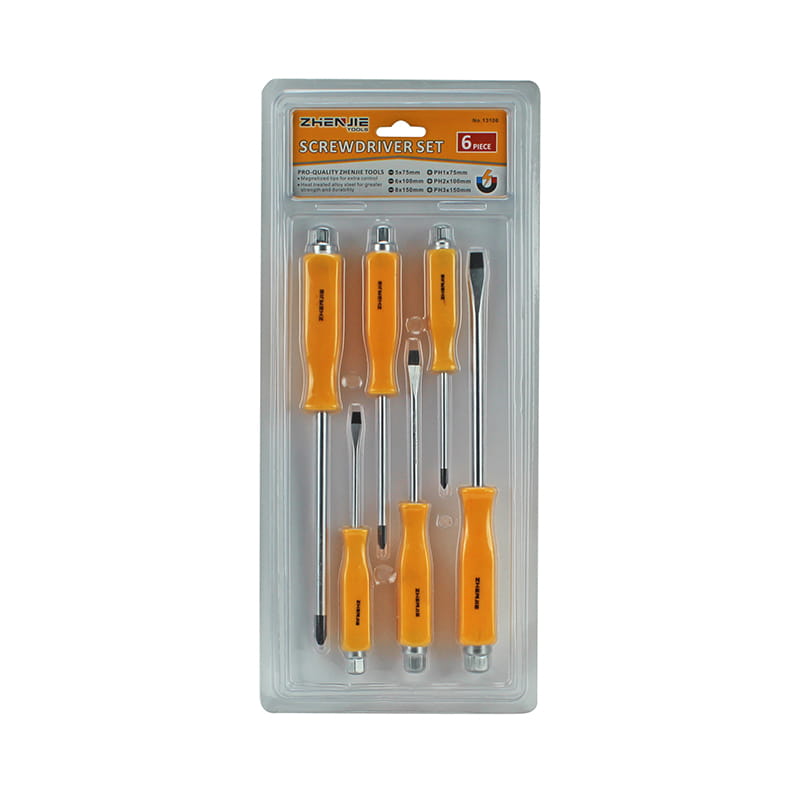 Set de șurubelnițe CRV cu mâner de 6 bucăți, proiectat ergonomic