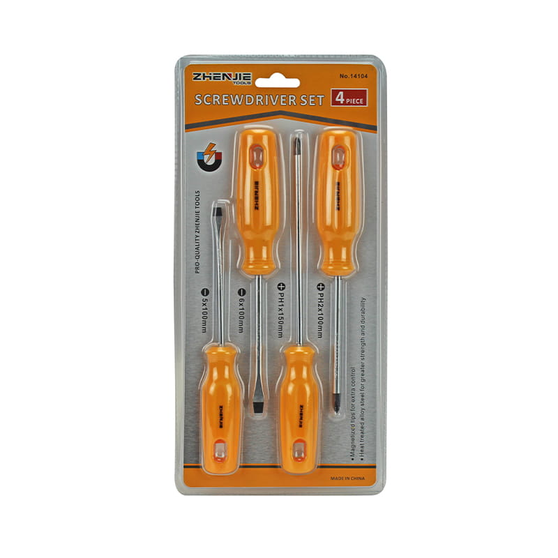 Set de șurubelnițe CRV cu mâner de 4 bucăți, proiectat ergonomic