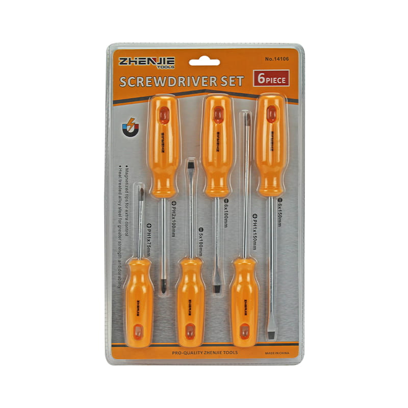 Set de șurubelnițe CRV cu mâner de 6 bucăți, proiectat ergonomic