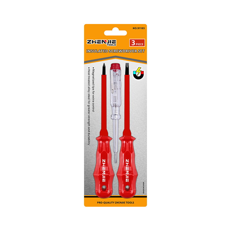 Set de șurubelnițe izolate CRV cu 3 buc Phillips și vârfuri crestate