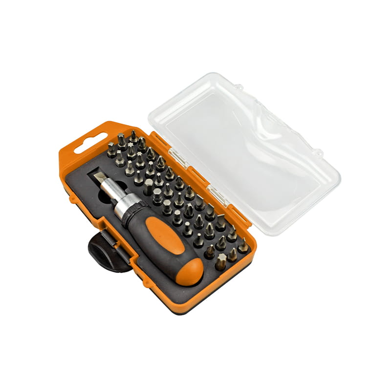 Set de biți CRV cu mâner cu clichet 38 buc